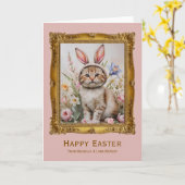 ヴィンテージキャッお洒落トイースターグリーティングカード カード (黄色い花)