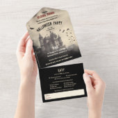 ヴィンテージキャッスルドラキュラアダルトハロウィーン オールインワン招待状 (貼ってはがせる)