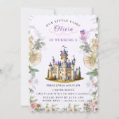 ヴィンテージキャッスルフェアユタレ誕生日テーマウィアフェアリー 招待状 (正面)