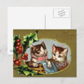 ヴィンテージキャッツのクリスマスポストカード シーズンポストカード (正面/裏面)