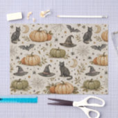 ヴィンテージキャッツパンプキンズハロウィン 薄葉紙 (クラフト)