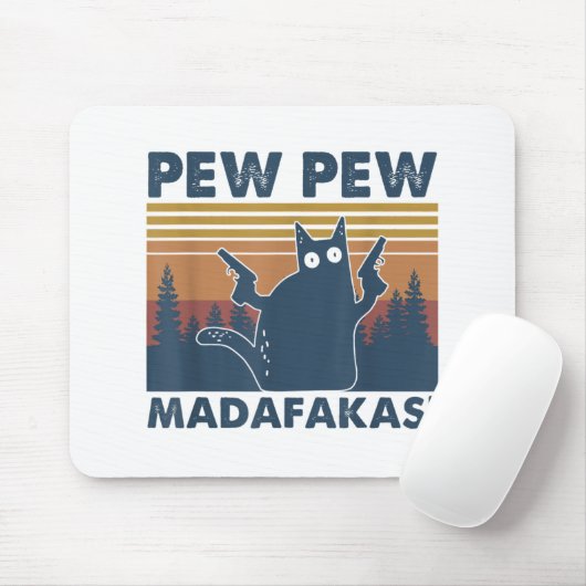 ヴィンテージキャッツピューマダファおもしろいカス熱狂する猫 マウスパッド (マウス)