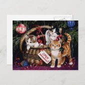 ヴィンテージキャッツメリークリスマスポストカード シーズンポストカード (正面/裏面)