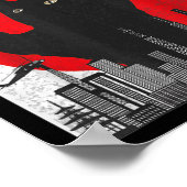 ヴィンテージキャッツラ日本のサンセットスタイルキャットキッテン ポスター (角)