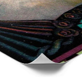 ヴィンテージキャットイラストレーションアールヌーボー エレガント ポスター (角)