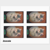 ヴィンテージキャットイラストレーションアールヌーボー エレガント 長方形シール (シート)