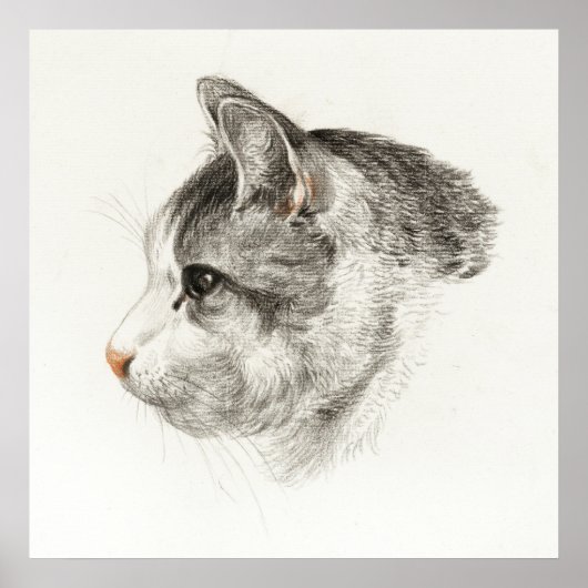 ヴィンテージキャットイラストレーション ポスター (正面)