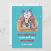 ヴィンテージキャットウィンターホリデーメリークリスマス シーズンカード (正面)