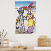 ヴィンテージキャットウォークポスタープリント ポスター (キッチン)