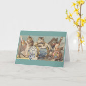 ヴィンテージキャットオーケストラTrioノートカード カード (黄色い花)