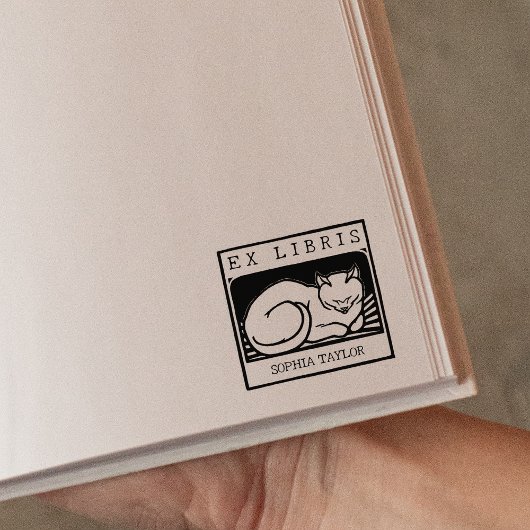 ヴィンテージキャットカスタム元図書室 ラバースタンプ