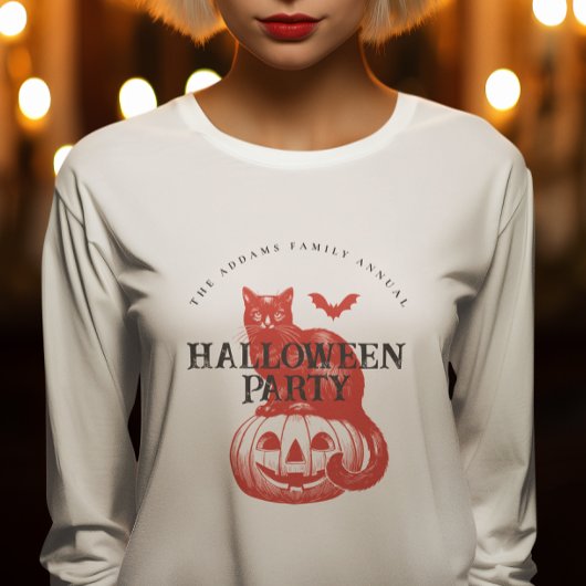 ヴィンテージキャットカボチャ及びこうもりハローウィンパーティ スウェットシャツ