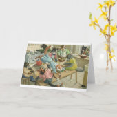 ヴィンテージキャットキッチンカオスノートカード カード (黄色い花)