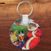 ヴィンテージキャットクリスマスルイワーイン キーホルダー (正面)