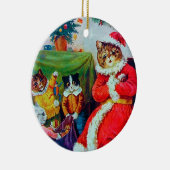 ヴィンテージキャットクリスマスルイワーイン セラミックオーナメント (右)