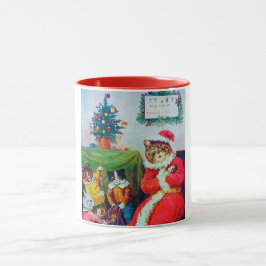 ヴィンテージキャットクリスマスルイワーイン マグカップ