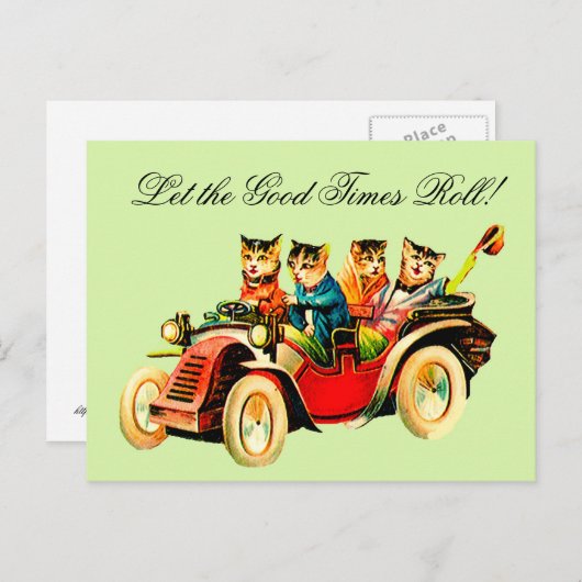 ヴィンテージキャットグループ – 良い時転が間!ARA ポストカード (正面/裏面)