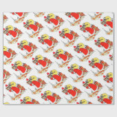 ヴィンテージキャットサンタクロース（クリスマス）、ルイワーイン ラッピングペーパー (フラット)