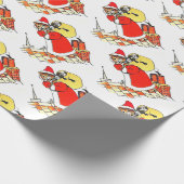 ヴィンテージキャットサンタクロース（クリスマス）、ルイワーイン ラッピングペーパー (角)