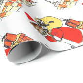 ヴィンテージキャットサンタクロース（クリスマス）、ルイワーイン ラッピングペーパー (ロールコーナー)