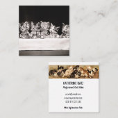 ヴィンテージキャットシッターズプロフェッショナルテンプレート スクエア名刺 (正面/裏面)