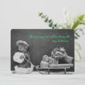 ヴィンテージキャットショッパーホリデーカード シーズンカード (スタンド正面)