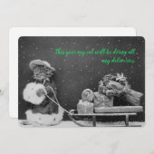 ヴィンテージキャットショッパーホリデーカード シーズンカード (正面/裏面)