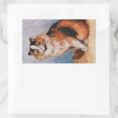 ヴィンテージキャットショーカリコイラストレーションバイルイワーイン 長方形シール (バッグ)