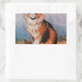 ヴィンテージキャットショーカリコイラストレーションバイルイワーイン 長方形シール (バッグ)