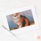 ヴィンテージキャットショーカリコイラストレーションバイルイワーイン 長方形シール (封筒)