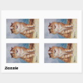 ヴィンテージキャットショー猫イラストレーションバイルイスワーイン 長方形シール (シート)