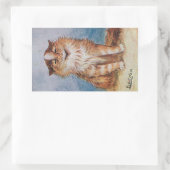 ヴィンテージキャットショー猫イラストレーションバイルイスワーイン 長方形シール (バッグ)