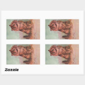 ヴィンテージキャットショー虎猫イラストレーションバイルイスワーイン 長方形シール (シート)