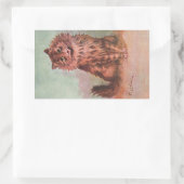 ヴィンテージキャットショー虎猫イラストレーションバイルイスワーイン 長方形シール (バッグ)