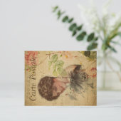 ヴィンテージキャットテーマ |カルテポストエール |キャットレディ ポストカード (スタンド正面)