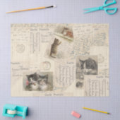 ヴィンテージキャットハガキフランスのティッシュペーパー(大) 薄葉紙 (クラフト)