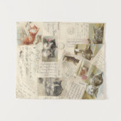 ヴィンテージキャットハガキフランスの子猫タペストリー タペストリー (正面(横))