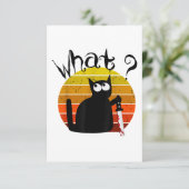 ヴィンテージキャットハロウィーンの殺人黒猫ウィット サンキューカード (スタンド正面)