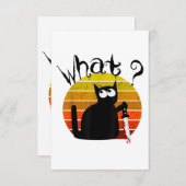 ヴィンテージキャットハロウィーンの殺人黒猫ウィット サンキューカード (正面/裏面)