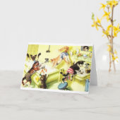 ヴィンテージキャットバスタイムカオスノートカード カード (黄色い花)