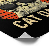 ヴィンテージキャットパパおもしろい猫好きキャットパパファーザー ポスター (角)