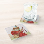 ヴィンテージキャットピエロス遊トマンドリン ガラスコースター (アングル)