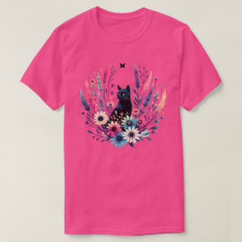 ヴィンテージキャットフローラボホワイルドフラワーグラフィックTシャツ Tシャツ