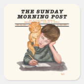 ヴィンテージキャットボーイ図解入りの、写真付きのマガジン1920s スクエアシール (正面)