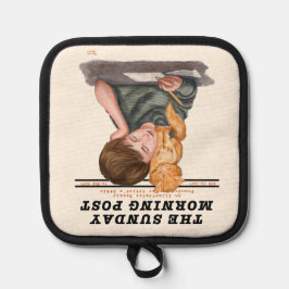 ヴィンテージキャットボーイ図解入りの、写真付きのマガジン1920s 鍋敷き