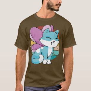 ヴィンテージキャットマンガフェアリーウィングス魔法妖精K Tシャツ