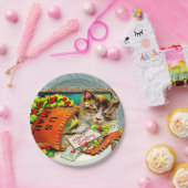 ヴィンテージキャットメリークリスマス ペーパープレート (パーティー)