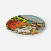 ヴィンテージキャットメリークリスマス ペーパープレート (アングル)