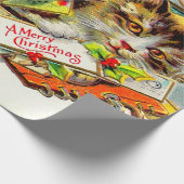 ヴィンテージキャットメリークリスマス ラッピングペーパー (角)