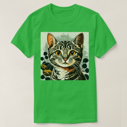ヴィンテージキャットレトロ Tシャツ (デザイン正面)